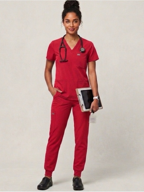 Figs Pants - NWT | FIGS Red V-Neck Scrub Set Sz X-Large